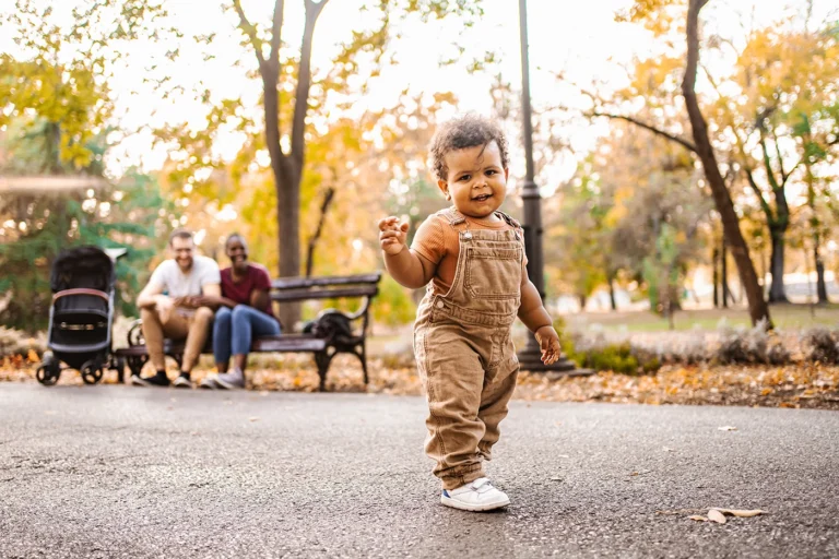 confident toddler walking