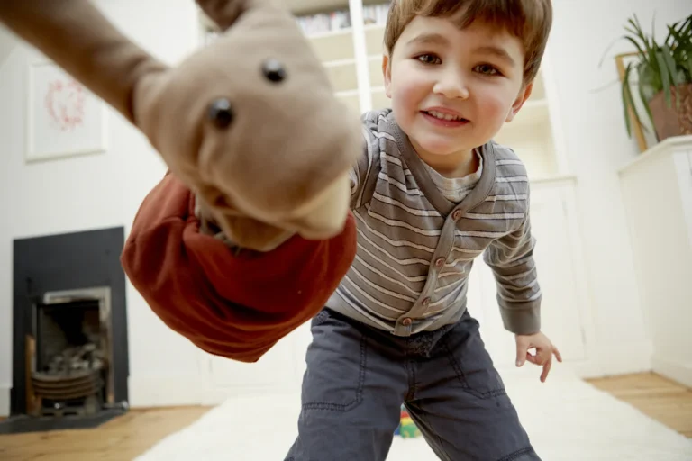 toddler participating in education activity